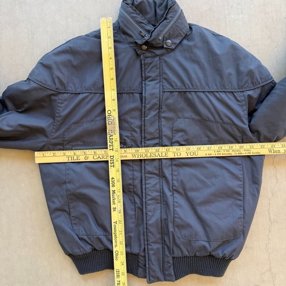 Vintage Sears Outerwear Bomber Jacket Mens M Gray Puffer Coat 80s Utility Zip - Picture 6 of 7